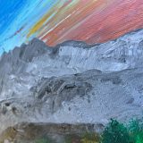 Peinture artistique - Oeuvre d'art Montagne Sainte Victoire réalisé par Jana Kuzmi Artiste peintre