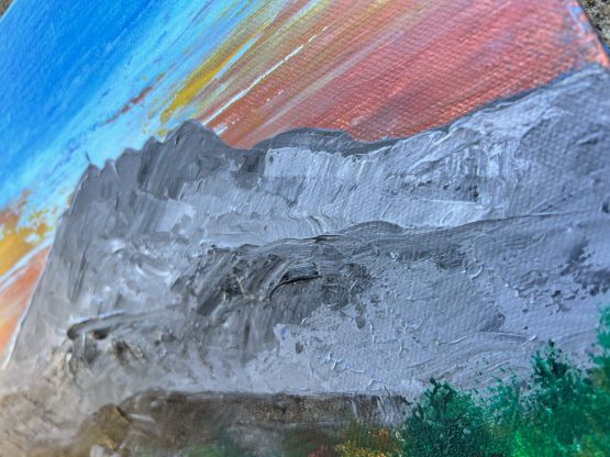 Peinture artistique - Oeuvre d'art Montagne Sainte Victoire réalisé par Jana Kuzmi Artiste peintre