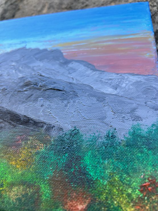 Peinture artistique - Oeuvre d'art Montagne Sainte Victoire réalisé par Jana Kuzmi Artiste peintre