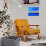 Peinture artistique - Œuvre d'art de couche rudu soleil sur Sausset les Pins, Cote bleu, France, Mer méditerranée de l'artiste peintre Jana KUZMI