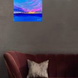 Peinture originale et unique "Bonjour Aujourd’hui" - Original Unique Painting "Hello Today" - Oeuvre d'art coloré et flashie - Colored Art - Peinture le coucher du soleil de sud de la France-Painting of french sunset FR : Peinture artistique avec le coucher du soleil sur la mer méditerranéenne. Près de Marseille, les vues y sont prélassant et pleins d'incroyables traits. L'arrivé d'hiver nous apporte les nuages colorées par les reflets rosâtres de soleil... Nom de la toile : Bonjour Aujourd’hui Taille : 30 x 25 cm Technique : Couteau Matière : Acrylique Cette petite toile a un binôme, qui s'appelle "Aurevoir demain". Vous pouvez réaliser un lot de 2 toiles qui sont très agréable à regarder et donne une profondeur à l'endroit où elles se trouvent. Je travaille également à la commande. Si une de mes toiles vous plaisent, je peux réaliser une toile de votre choix, après avoir convenu sa taille, le prix et le paiement de votre commande. Artistiquement, Jana KUZMI EN : Artistic painting with sunset over the Mediterranean sea. Near Marseille, the views are relaxing and full of incredible features. The arrival of winter brings us clouds colored by the pinkish reflections of the sun... Name of the painting: Hello Today Size: 30 x 25 cm Technique: Knife Material: Acrylic This little canvas has a pair, which is called "Goodbye tomorrow". You can make a set of 2 canvases which are very pleasant to look at and give depth to the place where they are located. I also work to order. If you like one of my paintings, I can create a canvas of your choice, after having agreed on its size, price and payment for your order. Artistically, Jana KUZMI