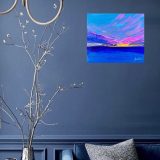 Peinture originale et unique "Bonjour Aujourd’hui" - Original Unique Painting "Hello Today" - Oeuvre d'art coloré et flashie - Colored Art - Peinture le coucher du soleil de sud de la France-Painting of french sunset FR : Peinture artistique avec le coucher du soleil sur la mer méditerranéenne. Près de Marseille, les vues y sont prélassant et pleins d'incroyables traits. L'arrivé d'hiver nous apporte les nuages colorées par les reflets rosâtres de soleil... Nom de la toile : Bonjour Aujourd’hui Taille : 30 x 25 cm Technique : Couteau Matière : Acrylique Cette petite toile a un binôme, qui s'appelle "Aurevoir demain". Vous pouvez réaliser un lot de 2 toiles qui sont très agréable à regarder et donne une profondeur à l'endroit où elles se trouvent. Je travaille également à la commande. Si une de mes toiles vous plaisent, je peux réaliser une toile de votre choix, après avoir convenu sa taille, le prix et le paiement de votre commande. Artistiquement, Jana KUZMI EN : Artistic painting with sunset over the Mediterranean sea. Near Marseille, the views are relaxing and full of incredible features. The arrival of winter brings us clouds colored by the pinkish reflections of the sun... Name of the painting: Hello Today Size: 30 x 25 cm Technique: Knife Material: Acrylic This little canvas has a pair, which is called "Goodbye tomorrow". You can make a set of 2 canvases which are very pleasant to look at and give depth to the place where they are located. I also work to order. If you like one of my paintings, I can create a canvas of your choice, after having agreed on its size, price and payment for your order. Artistically, Jana KUZMI