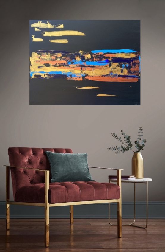 Peinture abstraite Aix en Provence en France avec le fond noir FR : Peinture abstraite Aix en Provence en France avec le fond noir - Abstract painting of Aix en Provence in France with black background Peinture : Aix en Provence Taille : 90 x 70 cm Technique : Couteau Matière : Acrylique sur coton Réalisée en un seul exemplaire donc c’est une peinture unique Signature de l’artiste : dans le coin droit devant et au dos de l’œuvre. Toile artistique réalisée sur le châssis en bois avec la toile en coton. Représente la ville d’Aix en Provence. Une ville au sud de la France, qui est en plein mouvement pendant le coucher de soleil. Peinte avec le noir, le doré, bronzé ou plutôt cuivré et des teintes de bleu. Il est possible de réaliser une toile plus grande. Pour cela vous pouvez m’écrire un message en privé. Après votre commande réglée, je vais créer la toile et vous l’envoyer dans un rouleau ou sur une toile avec le châssis. Abstract painting of Aix en Provence in France with black background ENG : Abstract painting of Aix en Provence in France with black background - Abstract painting of Aix en Provence in France with black background Painting: Aix en Provence Size: 90 x 70 cm Technique: Knife Material: Acrylic on cotton Created in one unique piece. Signature of the artist: in the right corner on the front and back of the work. Artistic canvas made on the wooden frame with cotton canvas. Represents the city of Aix en Provence. A city in the south of France, which is in full swing during the sunset. Painted with black, gold, tan or rather copper and tints of blue. It’s possible to created in bigger size. please write me an ask by DM. After your paid order, I’ll created it and sand you in a tube or on canva.