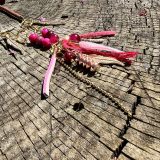 Collier, bijou, accessoire de mode, accessoire vestimentaire, rose, or, fuchsia, modulable, bijou de cou repositionnable