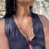 Boucles d’oreilles Sylvie rose fuchsia – Image 7