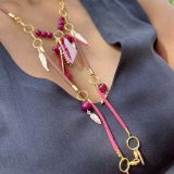 Collier Sylvie rose fuchsia – Image 10