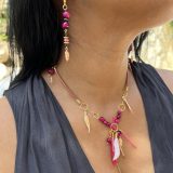 Boucles d’oreilles Sylvie rose fuchsia – Image 13